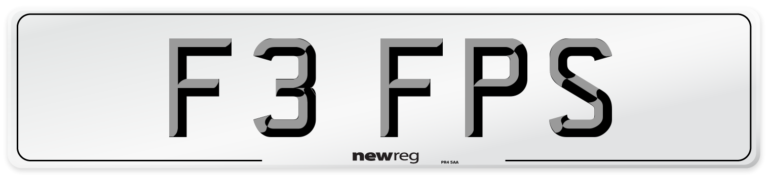 F3 FPS Number Plate from New Reg